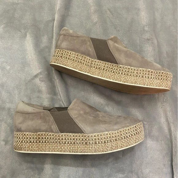VINCE Wilden Suede Leather Platform Espadrille Sneaker Size 8 - Picture 6 of 9